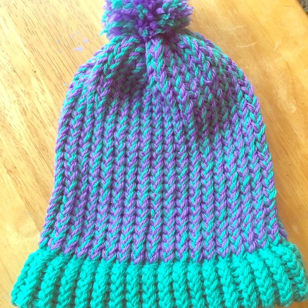 Homemade knit hat